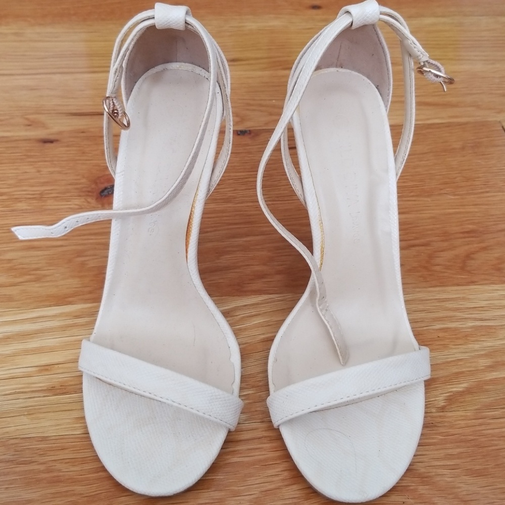 Wild Diva Nude Snake Skin Heels